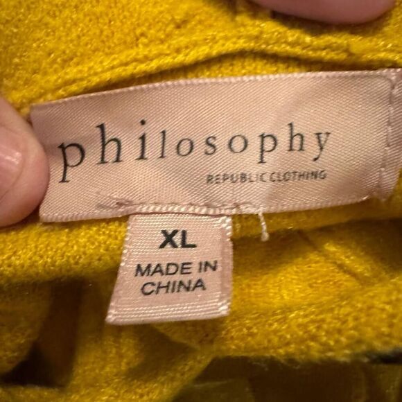Philosophy Republic Clothing Women’s XL Gold Yellow Hooded Sweater Pullover Knit - Picture 3 of 5